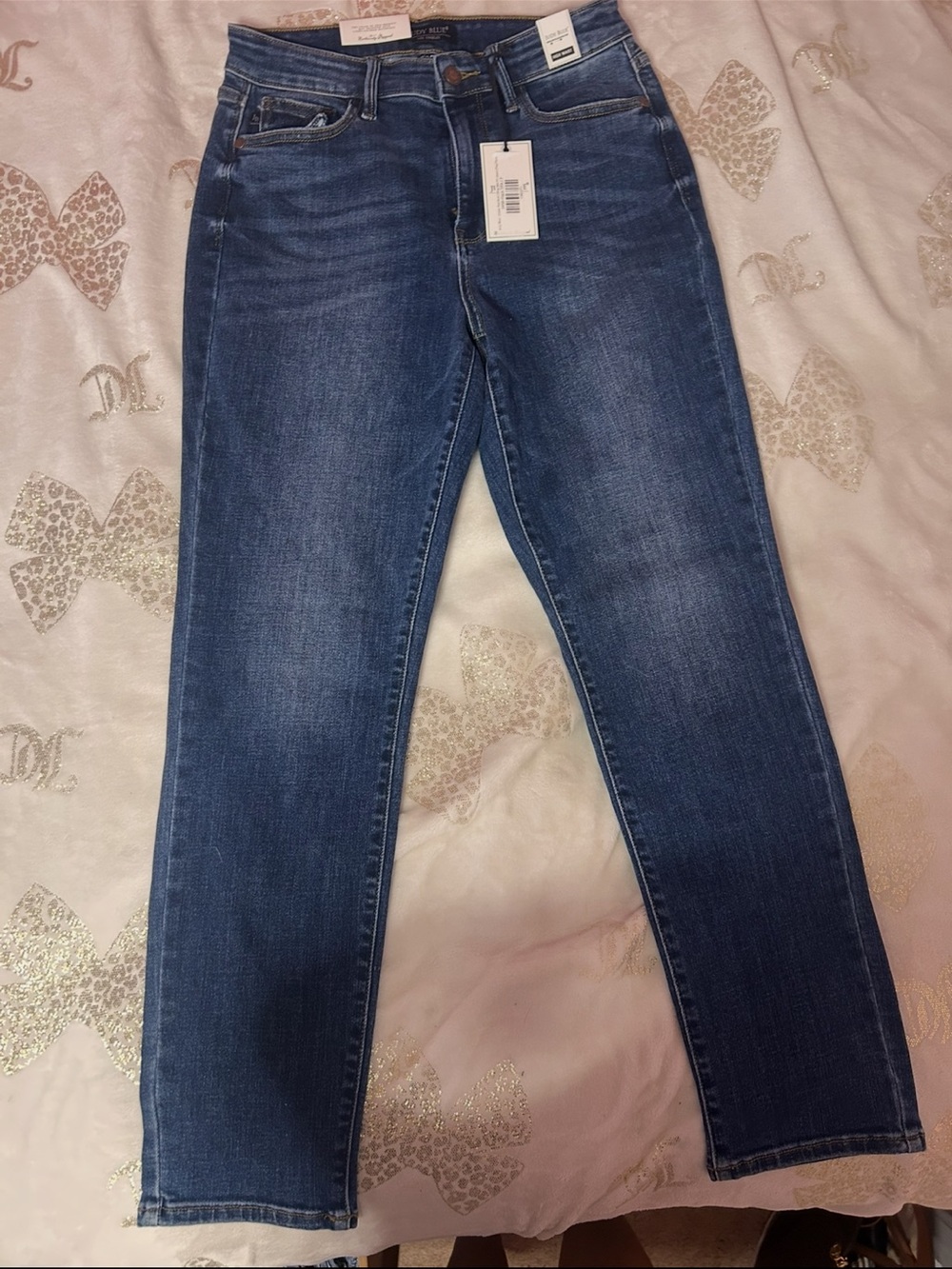 Judy Blue Medium Dark Blue Straight Leg Jeans
